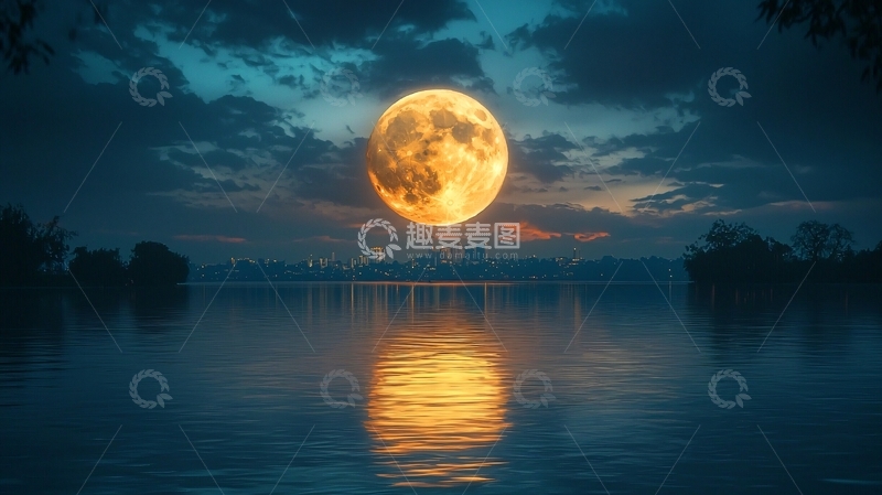 高清大图下载【趣麦麦图】超级月亮