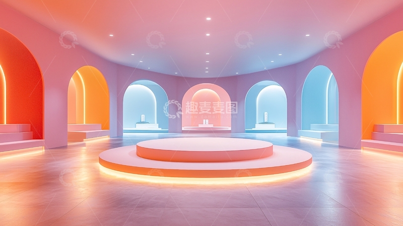 高清大图下载【趣麦麦图】粉色系拱形空间