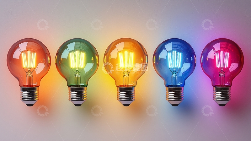 高清大图下载【趣麦麦图】彩色灯泡