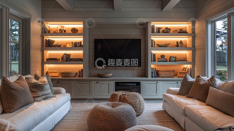 高清大图下载【趣麦麦图】现代简约电视背景墙