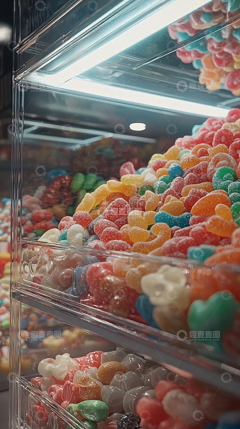 高清大图下载【趣麦麦图】彩色软糖堆满货架