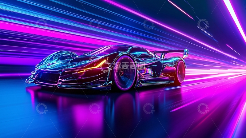 高清大图下载【趣麦麦图】炫酷赛车极速飞驰