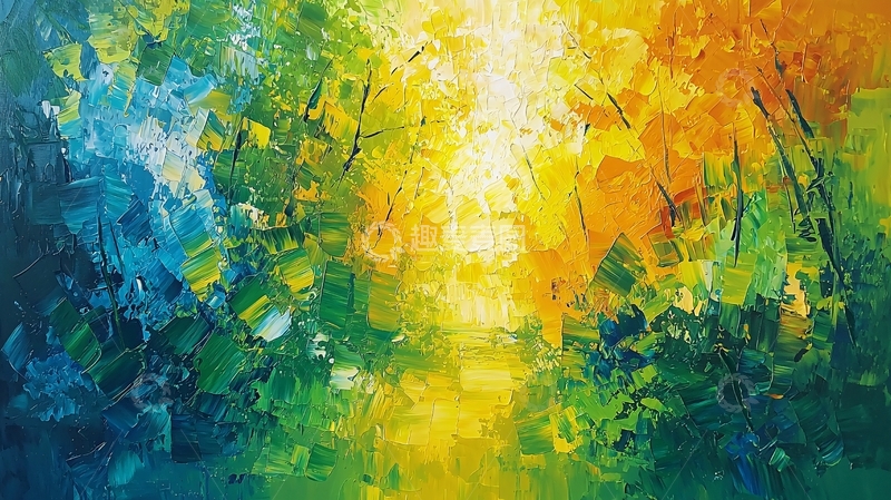 高清大图下载【趣麦麦图】光影森林油画