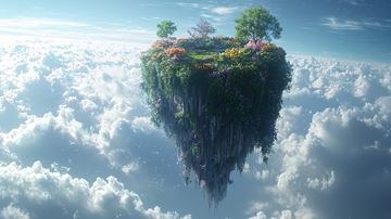 云端上的绿色岛屿