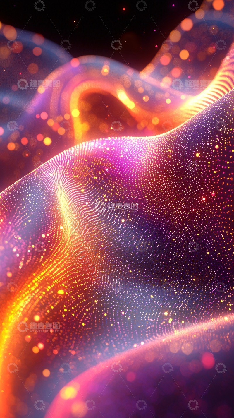 高清大图下载【趣麦麦图】抽象波浪形光线背景