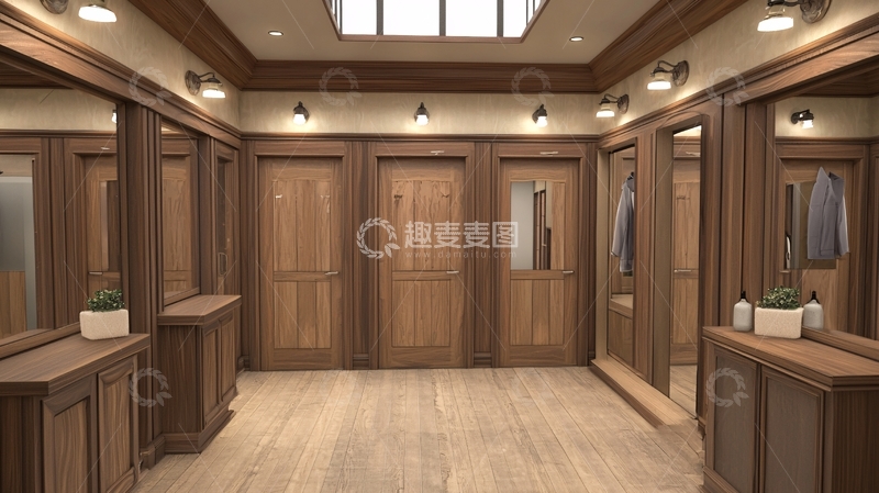 高清大图下载【趣麦麦图】现代美式复古玄关设计