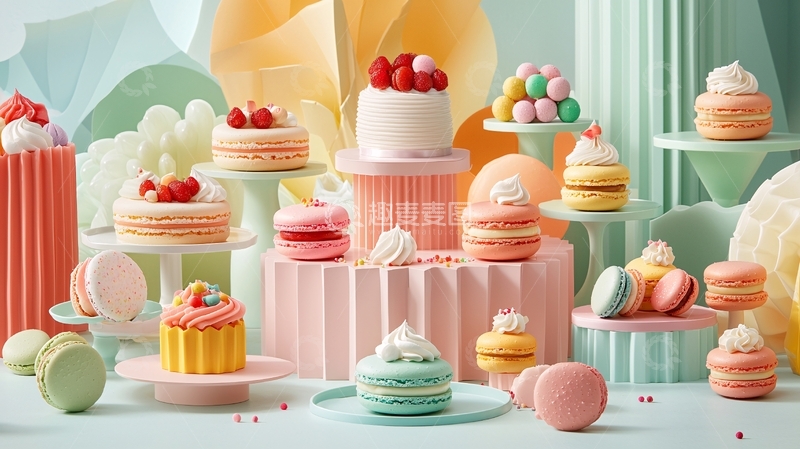 高清大图下载【趣麦麦图】马卡龙甜点