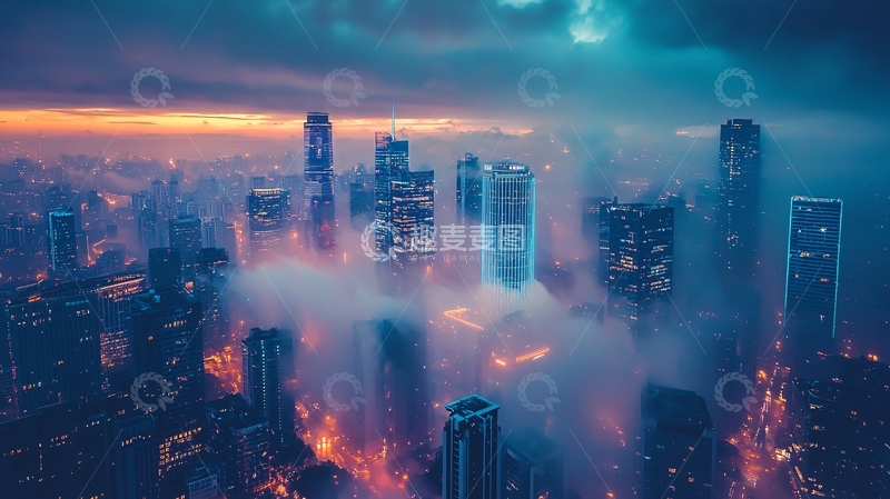 高清大图下载【趣麦麦图】雾都夜景