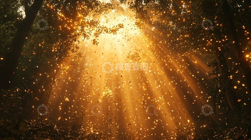 高清大图下载【趣麦麦图】阳光森林树叶