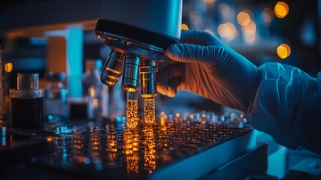 实验室研究人员操作试管