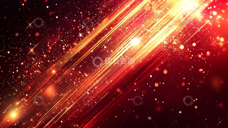 高清大图下载【趣麦麦图】红色光线粒子背景