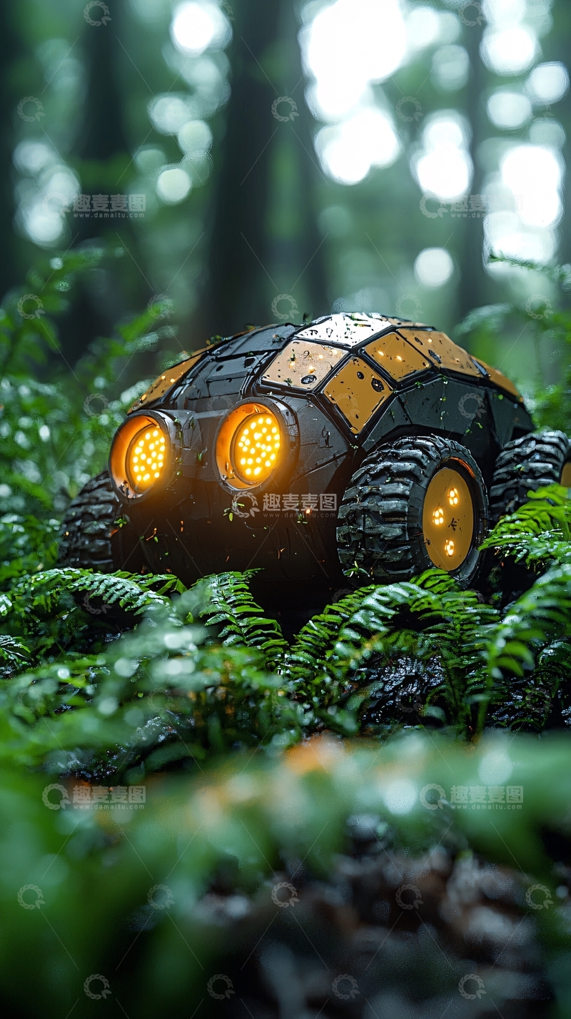 高清大图下载【趣麦麦图】森林机器人