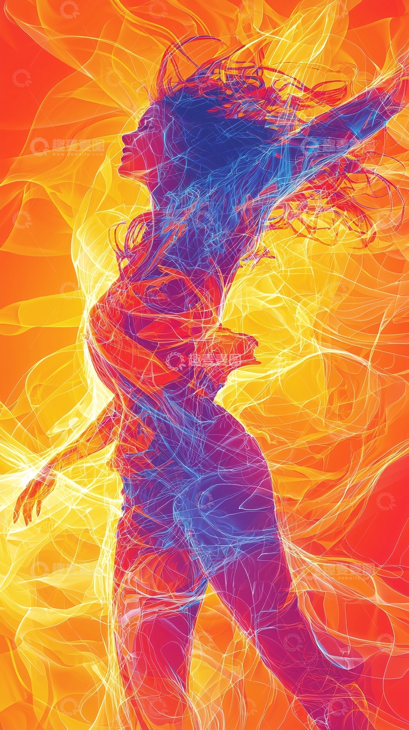 高清大图下载【趣麦麦图】活力四射的女性剪影