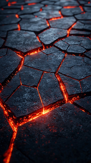 熔岩裂缝地面特写