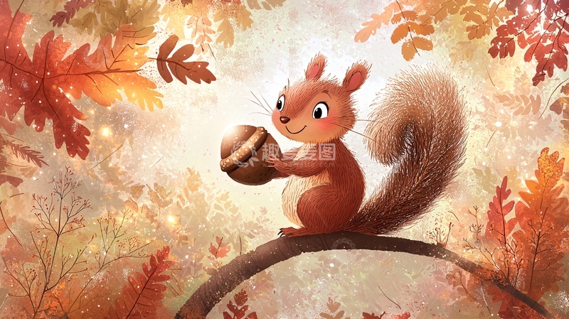高清大图下载【趣麦麦图】秋天松鼠