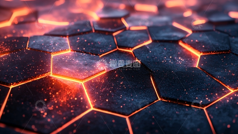 高清大图下载【趣麦麦图】熔岩六边形蜂窝结构