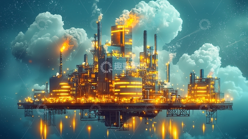 高清大图下载【趣麦麦图】工业城市夜景梦幻风格