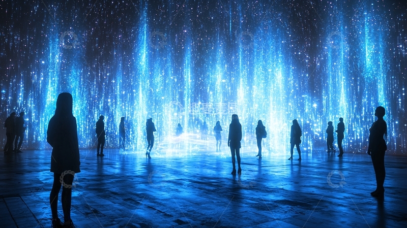 高清大图下载【趣麦麦图】蓝色光柱