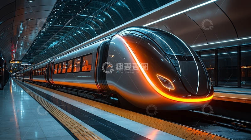 高清大图下载【趣麦麦图】未来科技感地铁列车