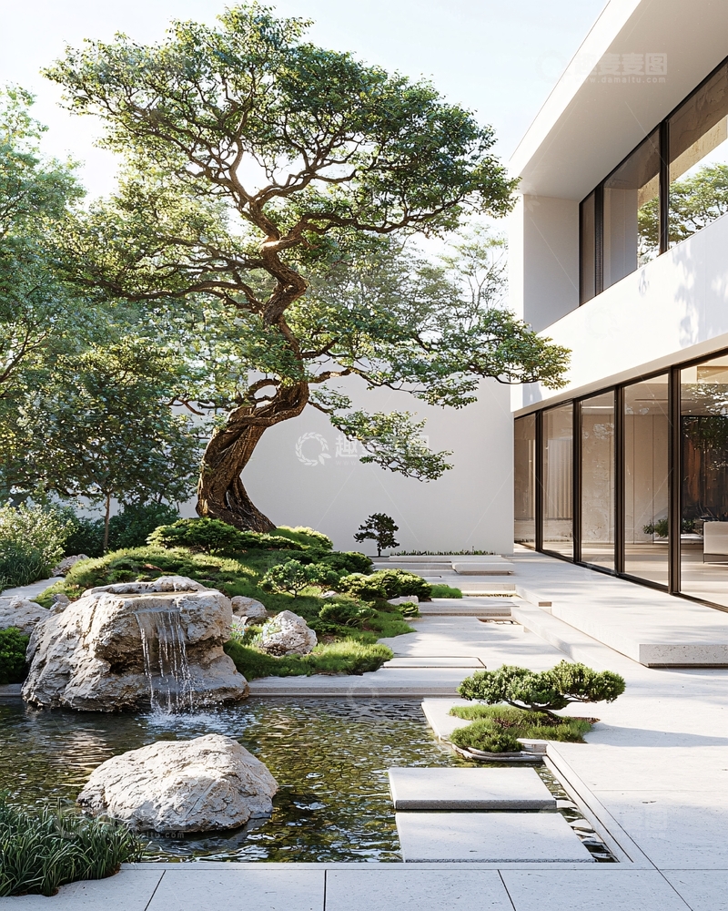 高清大图下载【趣麦麦图】现代简约庭院设计