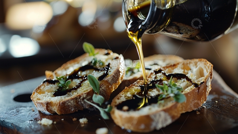 高清大图下载【趣麦麦图】意式面包佐黑醋