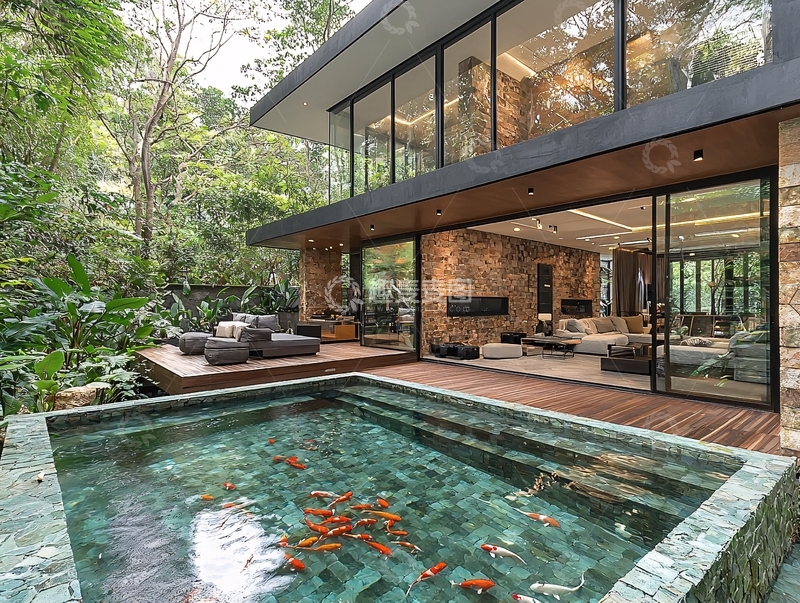 高清大图下载【趣麦麦图】现代森林别墅