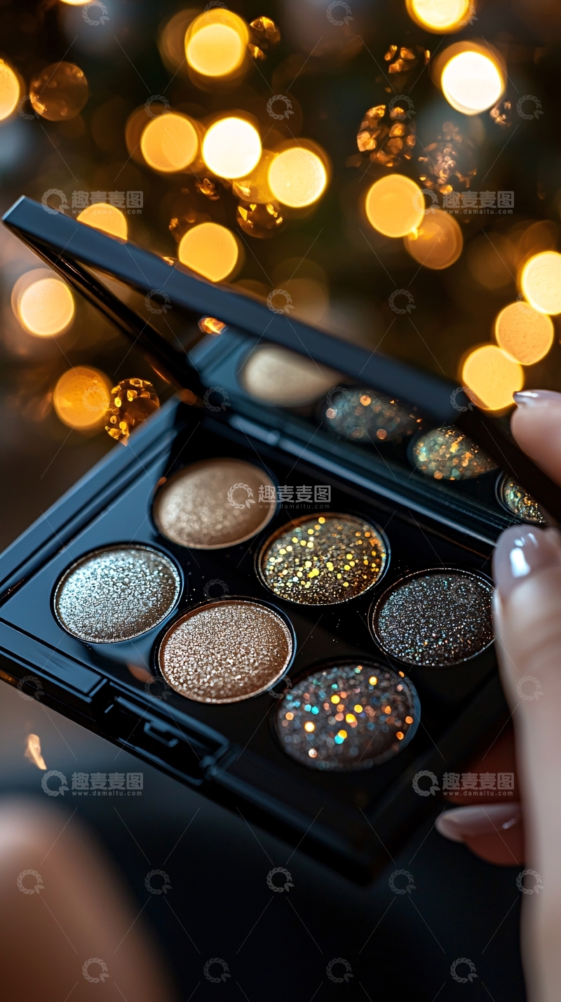 高清大图下载【趣麦麦图】闪光眼影盘在手中
