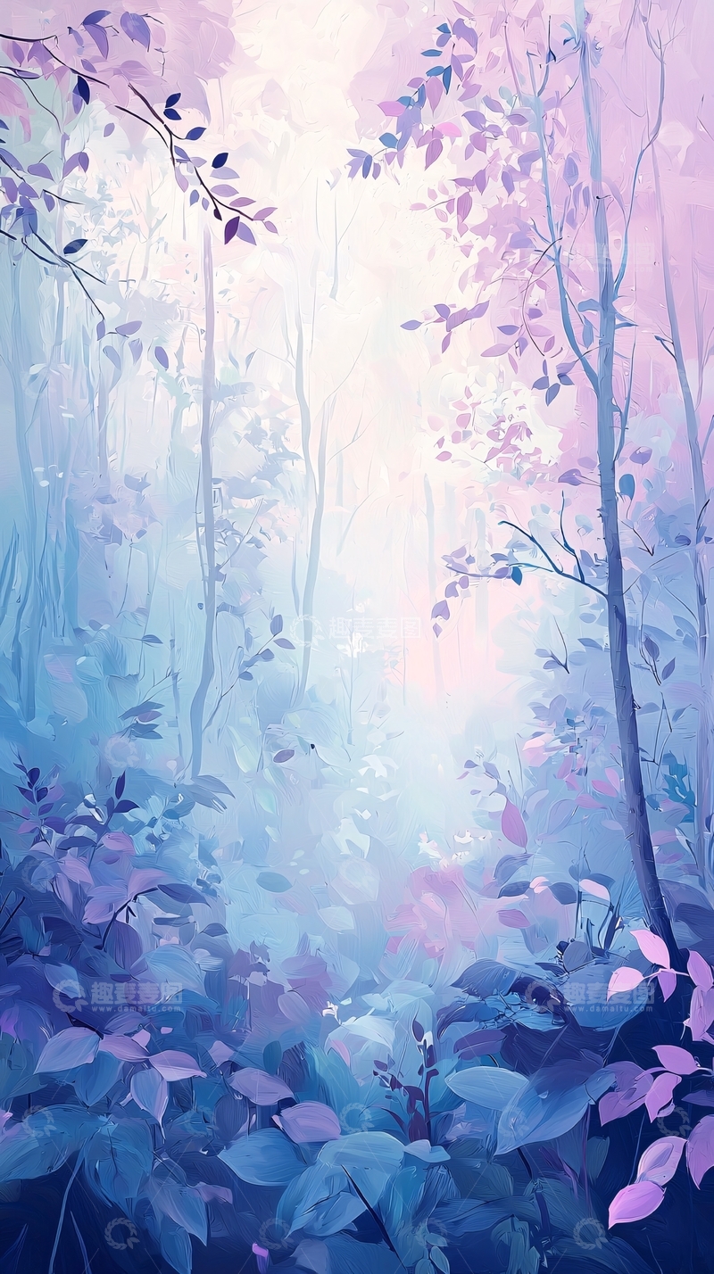 高清大图下载【趣麦麦图】梦幻紫色森林