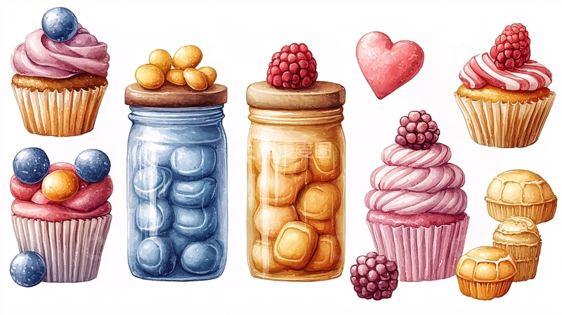 高清大图下载【趣麦麦图】手绘甜点素材