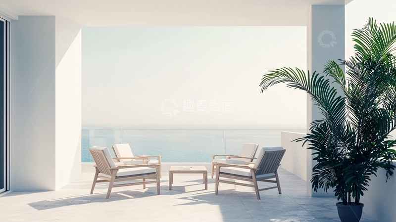 高清大图下载【趣麦麦图】阳台海景