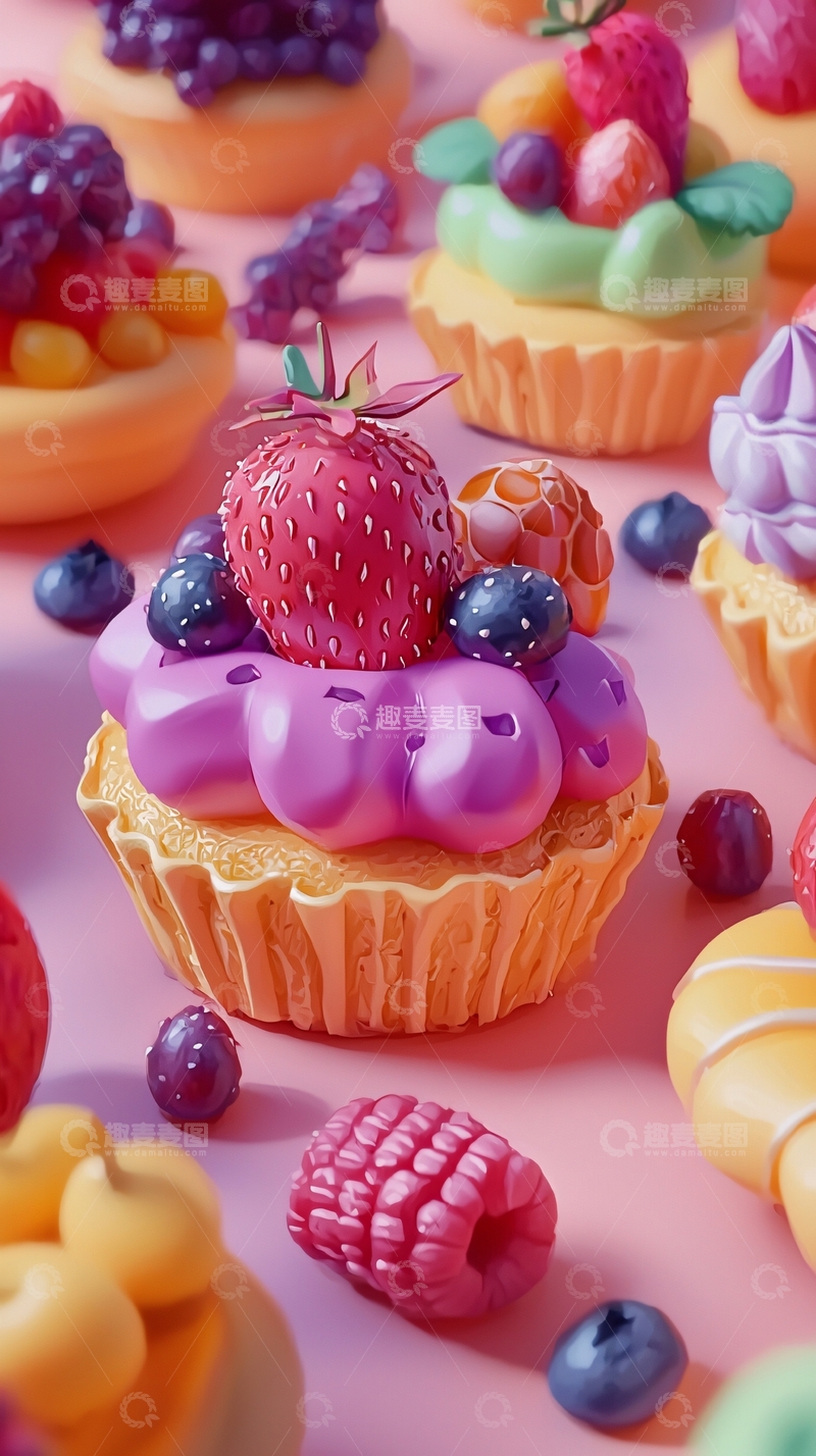 高清大图下载【趣麦麦图】水果杯子蛋糕