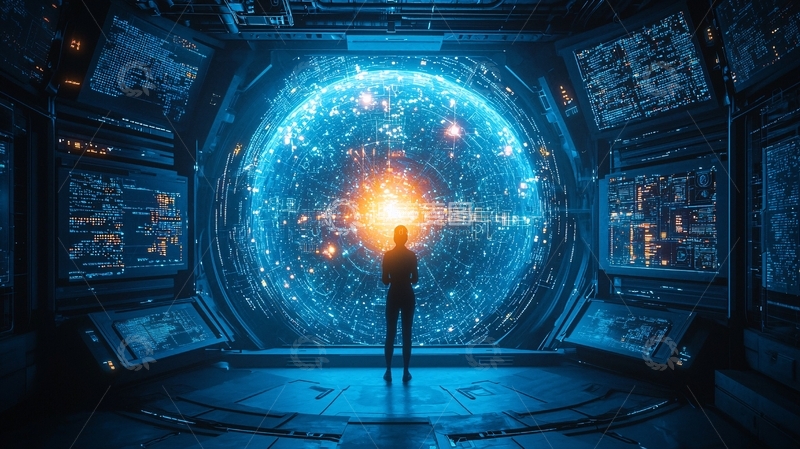 高清大图下载【趣麦麦图】未来科技感控制室