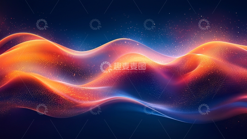 高清大图下载【趣麦麦图】色彩渐变波浪流动星光背景