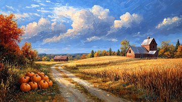 秋日乡间田园风光