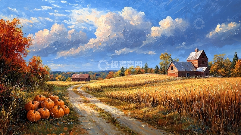 高清大图下载【趣麦麦图】秋日乡间田园风光