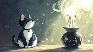 猫咪与香炉