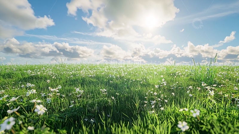 高清大图下载【趣麦麦图】阳光明媚的绿色草地