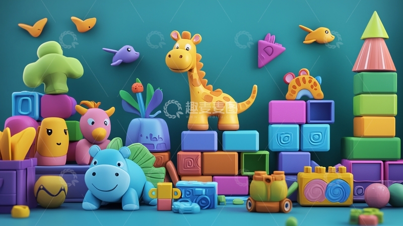 高清大图下载【趣麦麦图】卡通儿童玩具