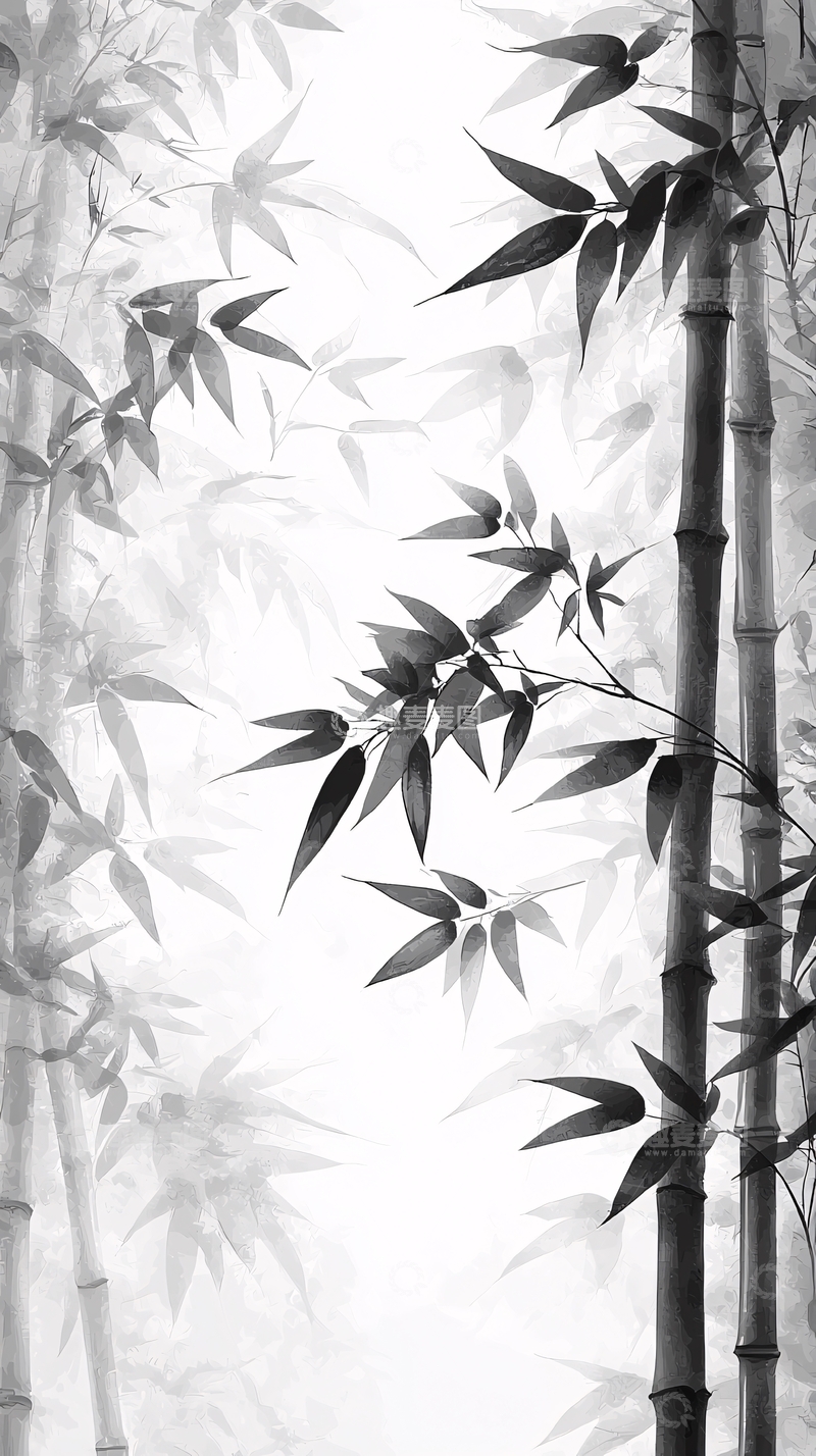 高清大图下载【趣麦麦图】水墨画竹子