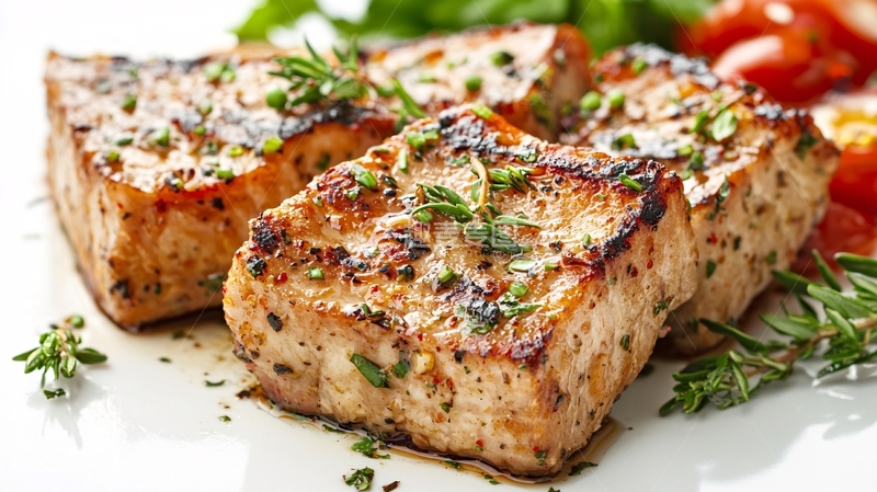 高清大图下载【趣麦麦图】煎烤三文鱼块