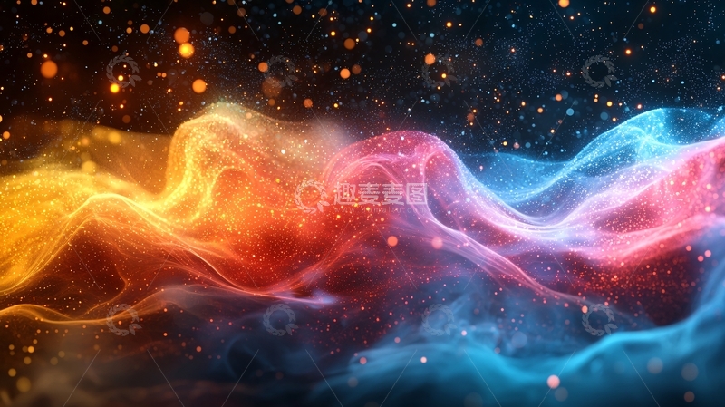 高清大图下载【趣麦麦图】彩色星云流动梦幻光斑