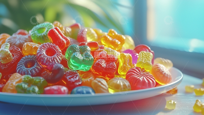 高清大图下载【趣麦麦图】彩色软糖堆积如山