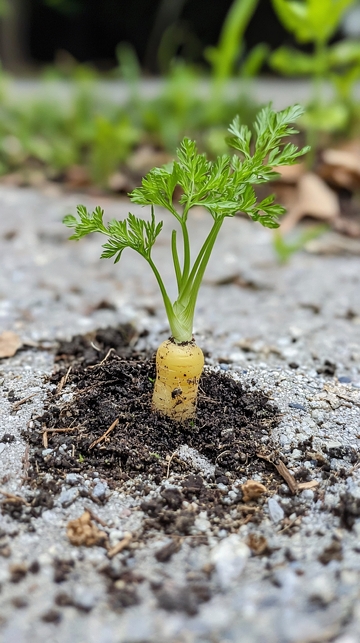 小胡萝卜破土而出