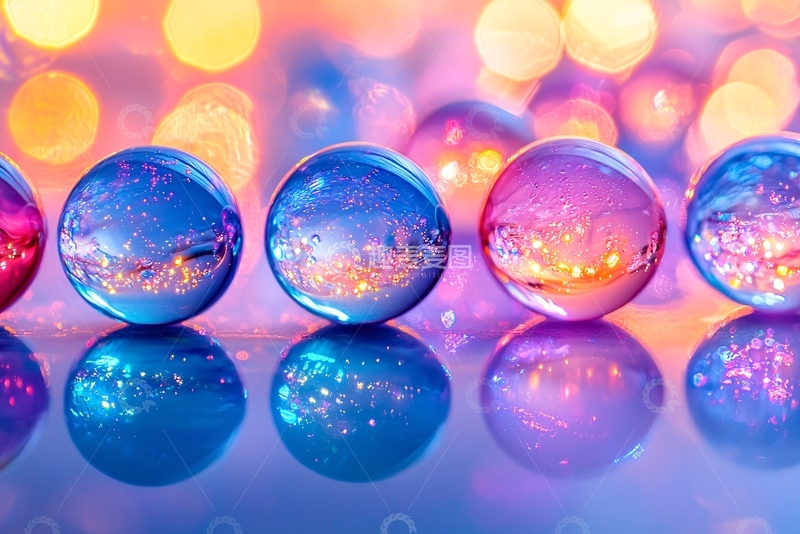 高清大图下载【趣麦麦图】晶莹剔透的彩色珠子