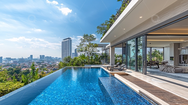 高清大图下载【趣麦麦图】高端别墅泳池景观