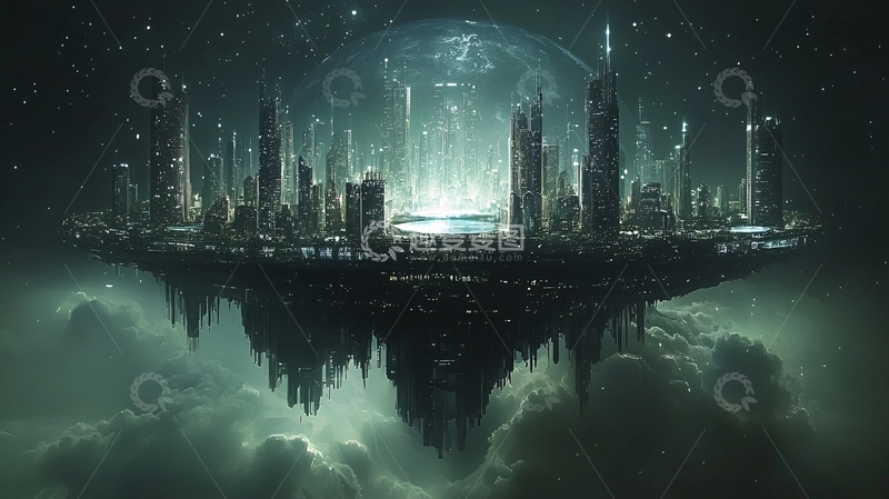 高清大图下载【趣麦麦图】漂浮城市