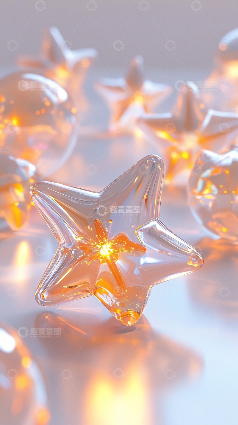高清大图下载【趣麦麦图】闪亮玻璃星星