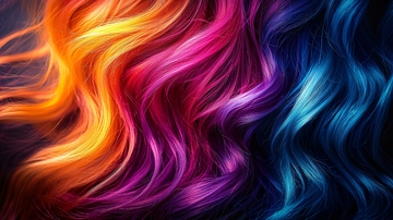 彩色头发渐变流动