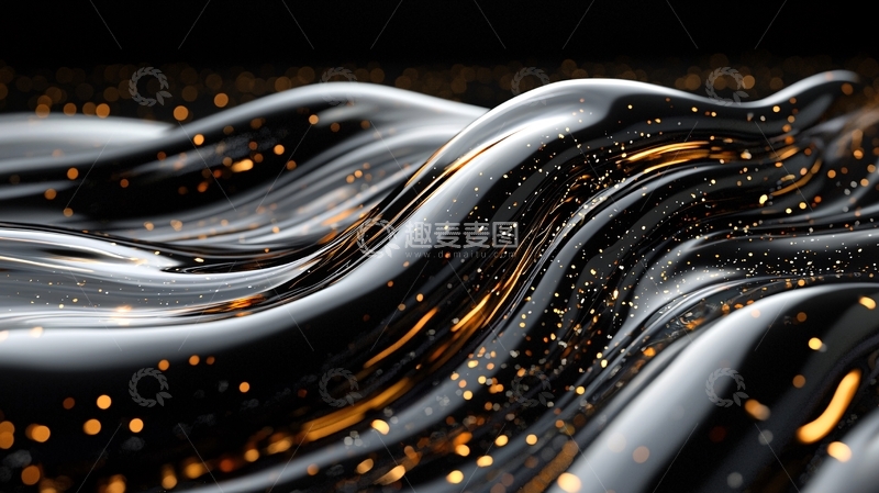高清大图下载【趣麦麦图】黑色流体波纹