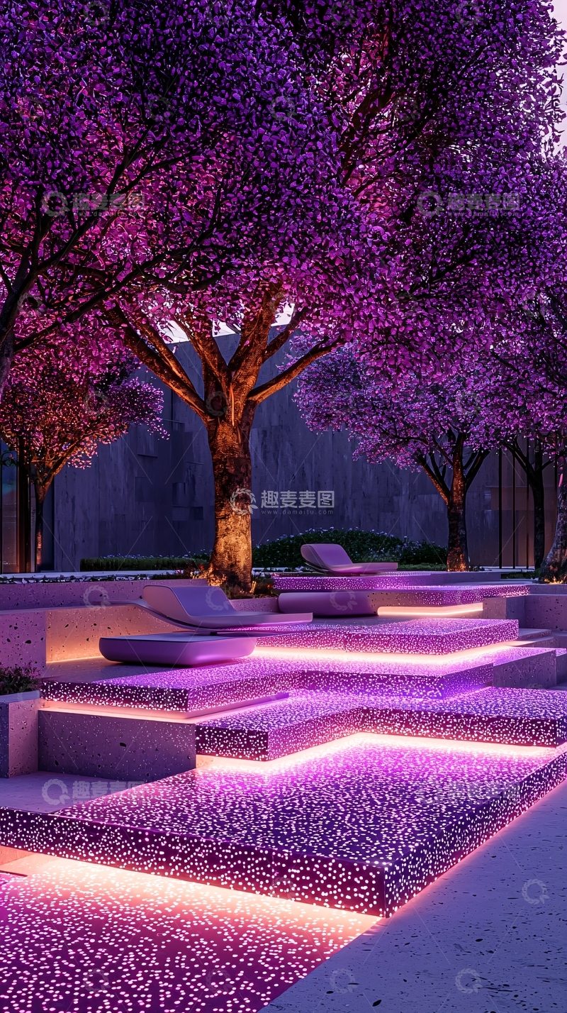 高清大图下载【趣麦麦图】紫色梦幻夜景